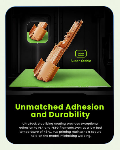 YOOPAI Cold Low Temperature Build Plate 257x257mm, Double Sided Room Temperature Print, Cold 3D Printer Bed Platforms with UltraTack Coating for Bambulab A1/X1C/P1P/P1S/X1E 3D Printers, Green