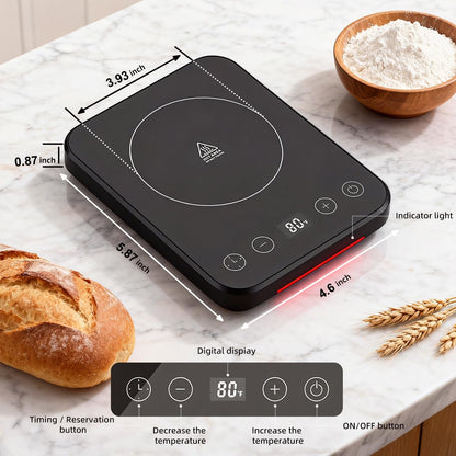 Sourdough Starter Warmer Mat, 70-100℉ Adjustable with 1℉ Precision Warming Heating Pad for Proofing Bread for Home Baking with US Plug, 0-12H Timer, Memory Function (Black)