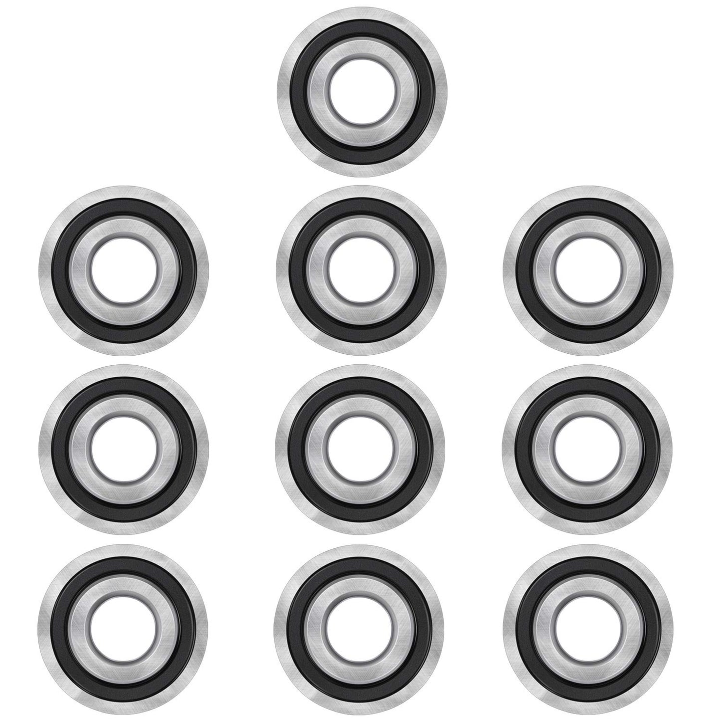 Bonbo 10Pcs Flanged Ball Bearings ID 3/4" x OD 1-3/8" for Lawn Mower, Wheelbarrows, Carts, Hand Trucks Wheel Alternative to 532009040, AM118315, AM127304, 10513, 251210 Etc, Deep Groove Ball Bearing