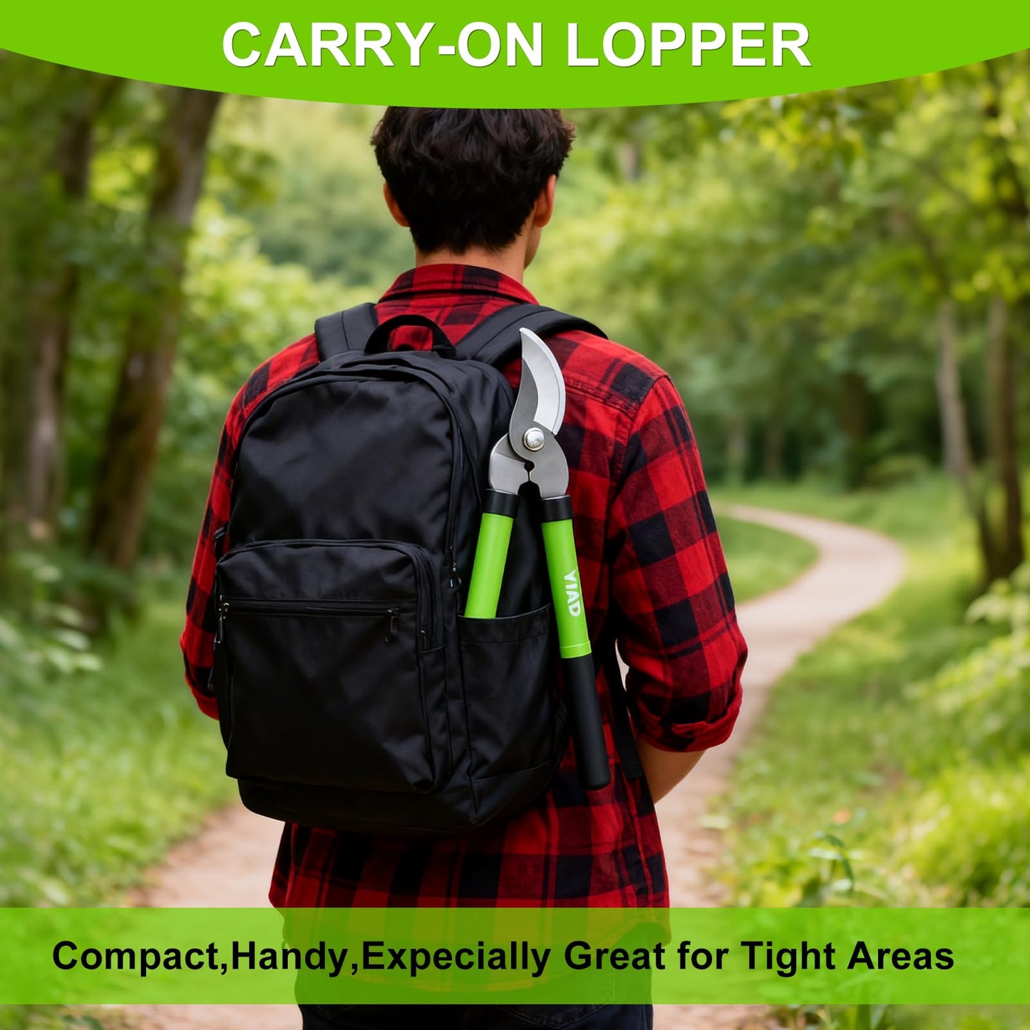 YIAD Garden Shears Set - 2PCS Pruning Shears & Secateur, Bypass Loppers for Tree Branch Pruning, Heavy Duty Garden Clippers for Flowers, Plants & Yard Trimming