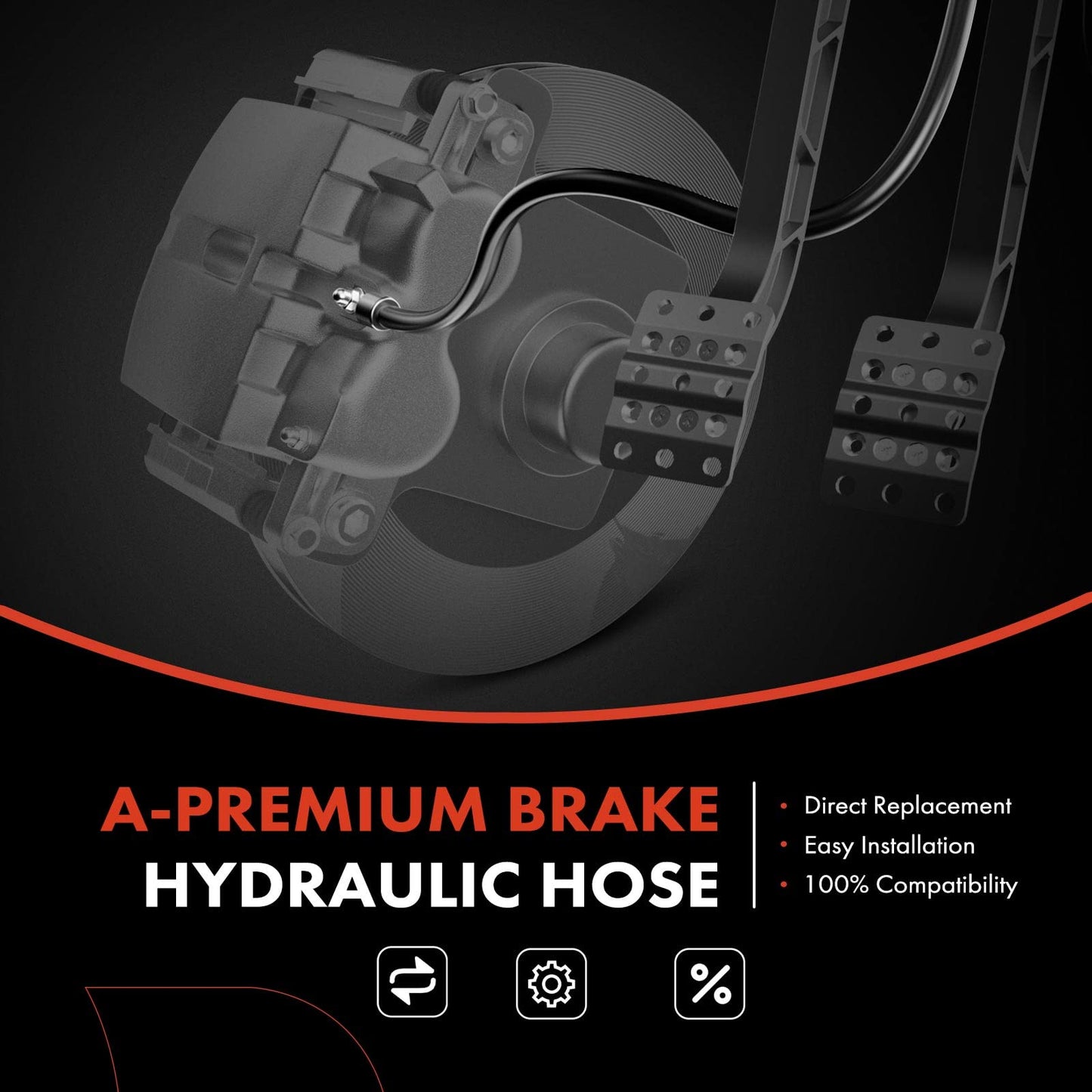A-Premium Front Passenger Side Brake Hydraulic Hose Compatible with Ram and Dodge Models - Ram 2500/Ram 3500 2003-2010, 2500/3500 2011-2013