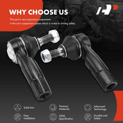 A-Premium 2Pcs Front Outer Tie Rod End Kit Compatible with Volkswagen Jetta, Passat, Golf, Golf Alltrack, Golf R, Golf SportWagen, Tiguan, Tiguan Limited, Beetle, CC, EOS & A3, A3 Quattro