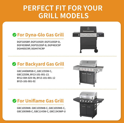 Rushare 15'' Grill Heat Plates Replacement Parts for Dyna-Glo, Backyard & Uniflame Grill, DGF510SBP, DGF493BNP, BY15-101-001-02, BY13-101-001-13, Porcelain Steel, 5-Pack, 15" x 3 13/16"
