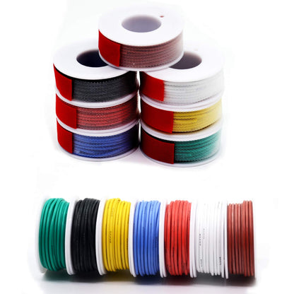20 awg Silicone Electrical Wire Cable 7 Colors (23ft Each) 20 Gauge Hookup Wires Electronics kit Stranded Tinned Copper Wire Flexible and Soft for DIY