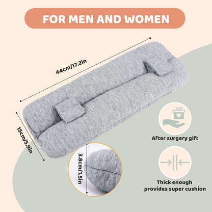 RoamReady Seat Belt Pillow Post Surgery for Mastectomy and Heart Surgery, Mastectomy Recovery Supplies, Heart Operation Recovery Support Cushion for Chest Chemo Port, Recovering Gifts(Light Gray)