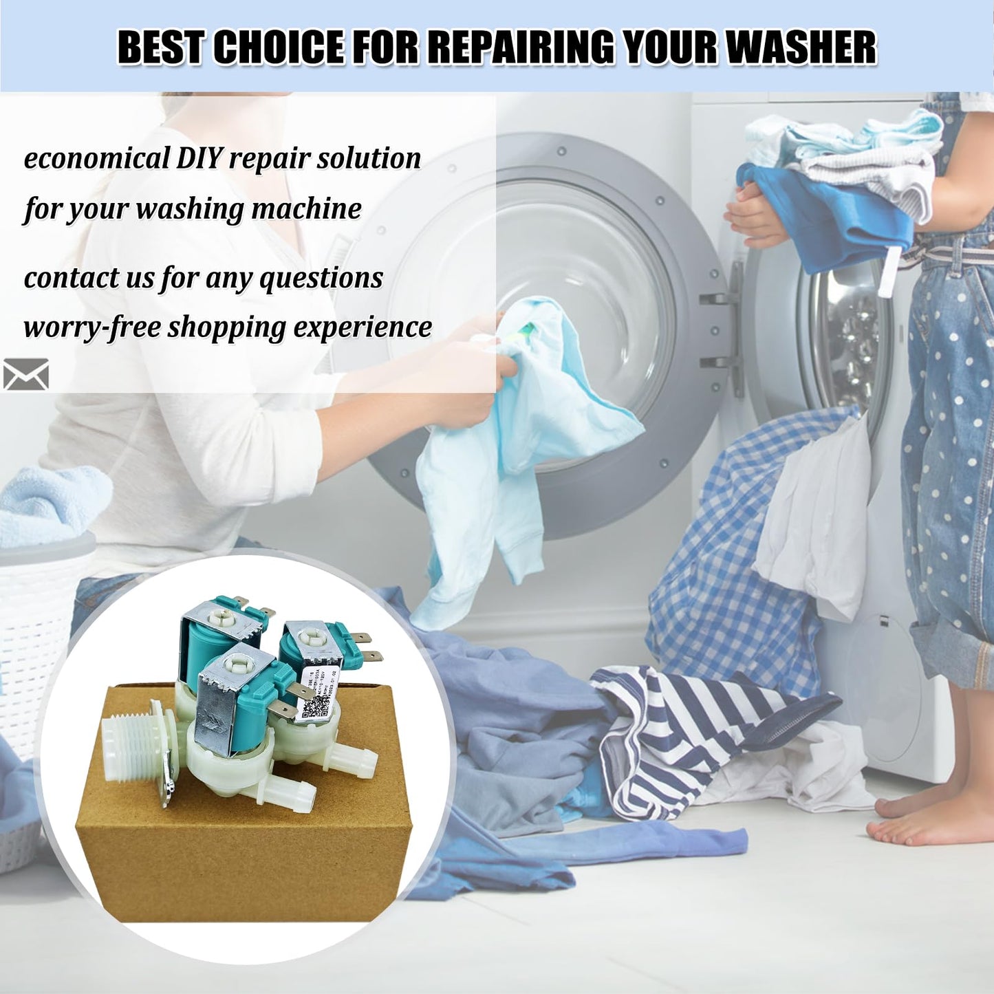5221ER1003A Washer Water Inlet Valve for LG/Kenmore Washing Machine Cold Water Valve Assembly Replacement Parts 5221ER1003C 5221ER1003D AP4442608 PS3527452