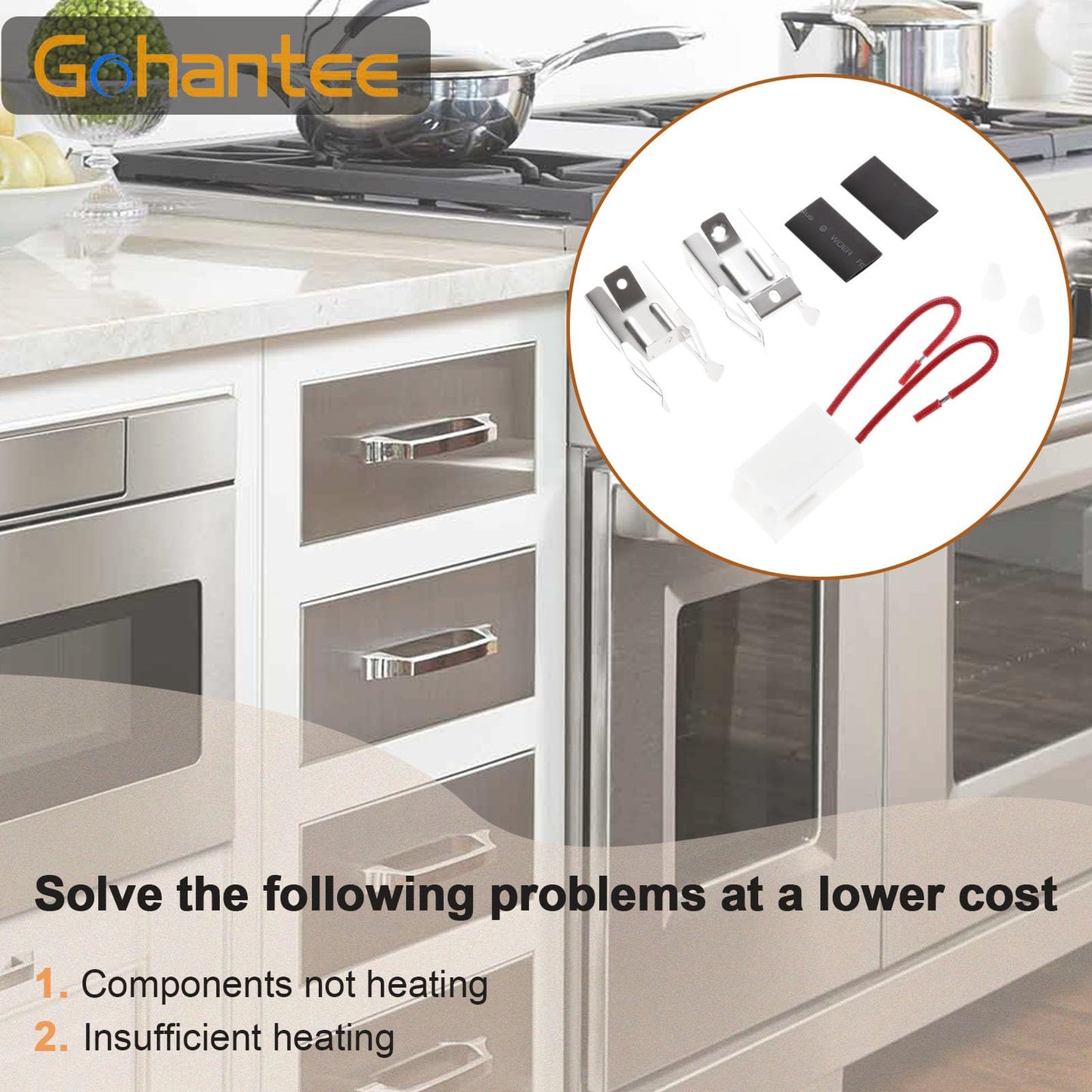 gohantee Burner Terminal Receptacle Block Kit Pack of 4 Replace # 12001676 Compatible with Kenmore Sears & Maytag