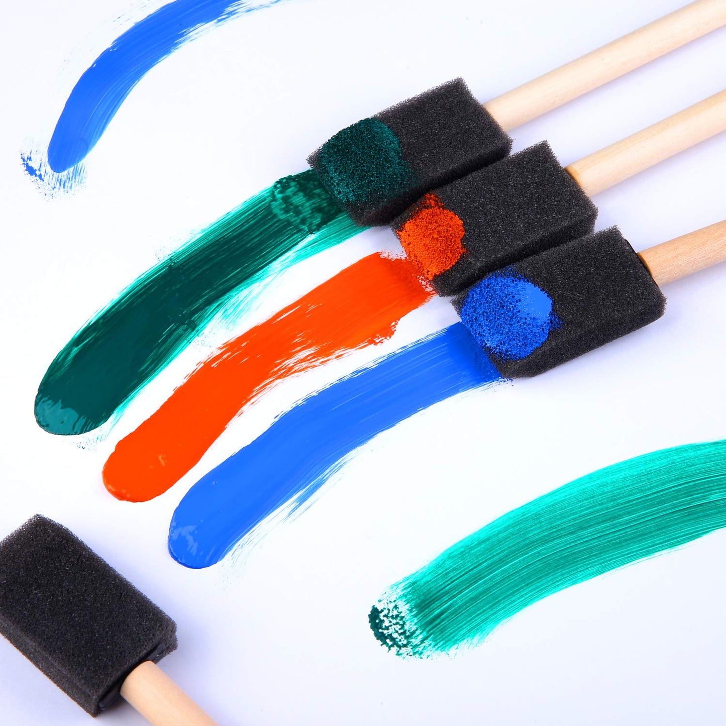 URATOT 120 Pack Foam Brush Foam Paint Brush Foam Sponge Brush, 1 Inch Paint Brush with Wood Handles, Great for Acrylics, Stains, Varnishes, Crafts, Art