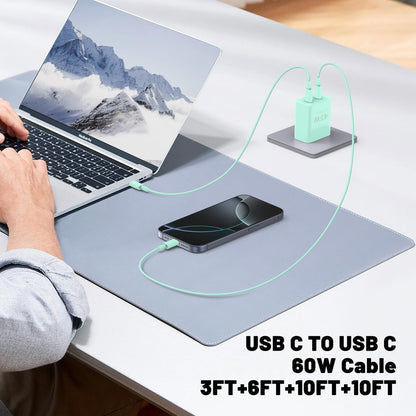 QZIIW i Phone 16 15 Charger Fast Charging, 45W Dual Port USB C Fast Charger Block & Extra Long 60W 3FT+ 6 FT USB C Cable - PD Quick Adapter 3.0 for i Phone 16 15 Pro Max/16 15Pro/16 15 Plus.Samsung