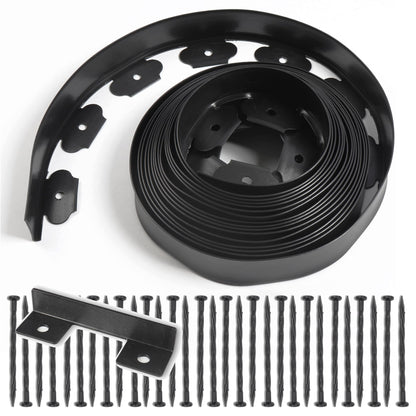 2 inch Tall Landscape Edging No Dig 33FT Garden Edging with 30 Spikes, Landscape Edging Border for Landscaping, Lawn, Flower Beds, Grass, Yard (2inch 33ft)