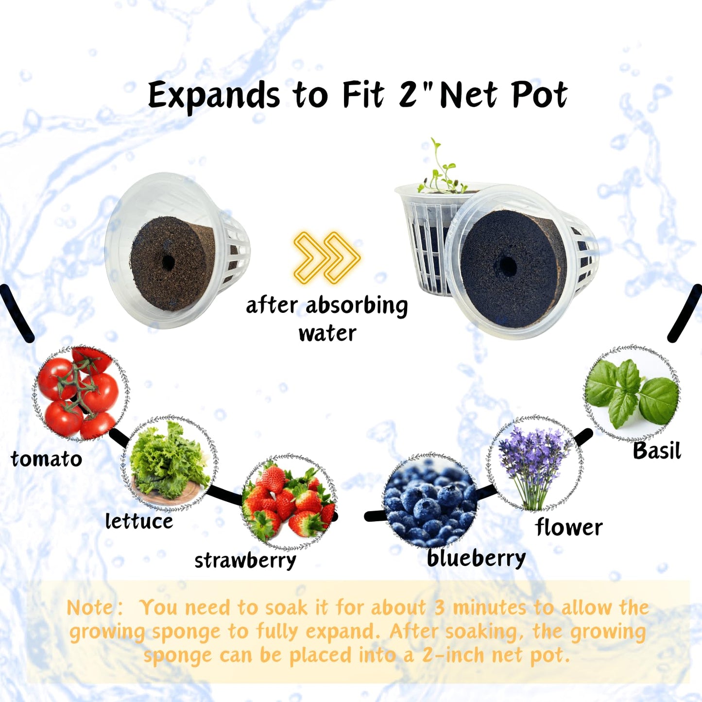 YDKYD 20pcs Grow Sponges, Seedless Replacement Seed Pods Compatible with Click and Grow Smart Garden, Refill Seed Starter pod for Hydroponics Growing System Supplies