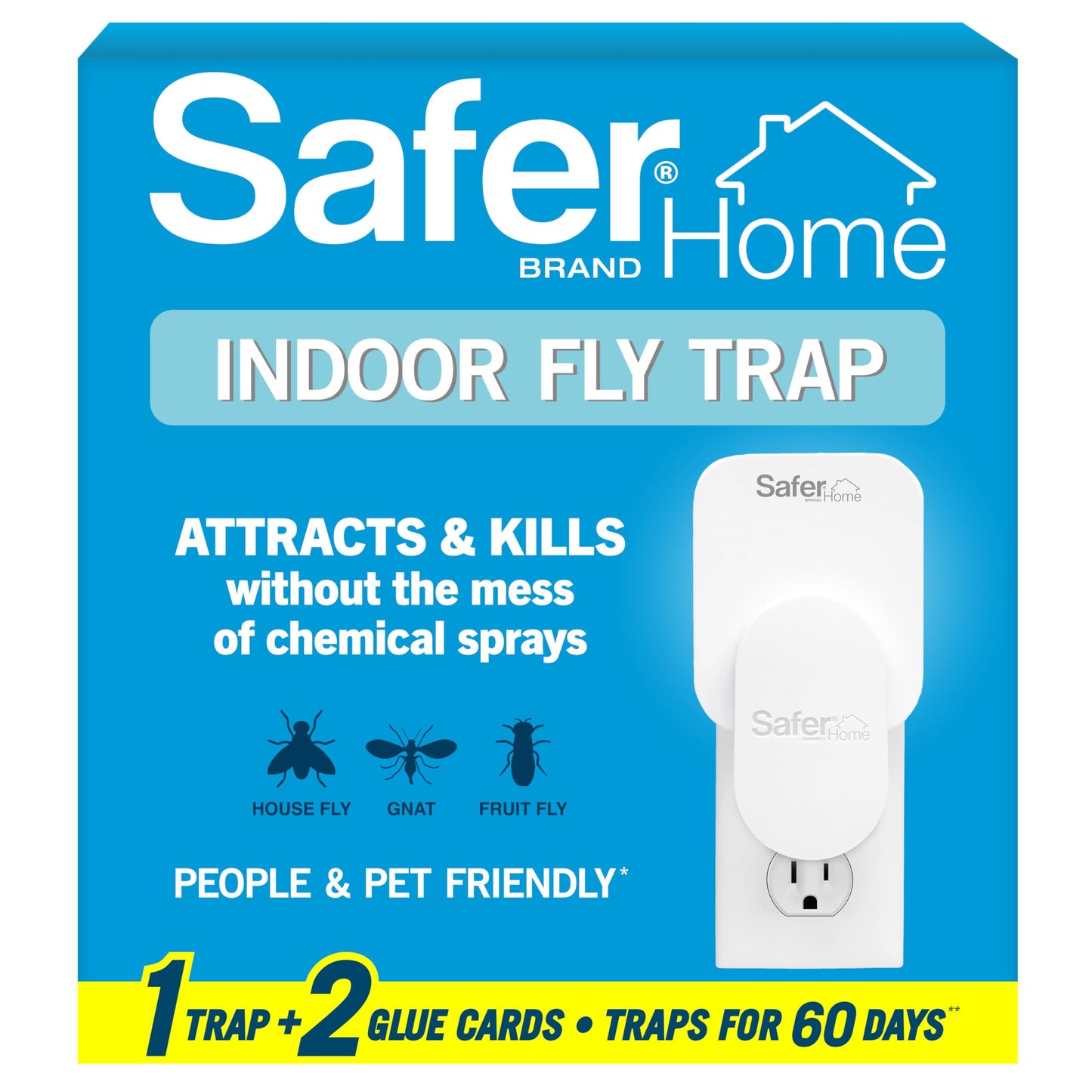 Safer Home SH502 Indoor Plug-in Fly Trap for Flies, Fruit Flies, Moths, Gnats, and Other Flying Insects – 400 Sq Ft of Protection