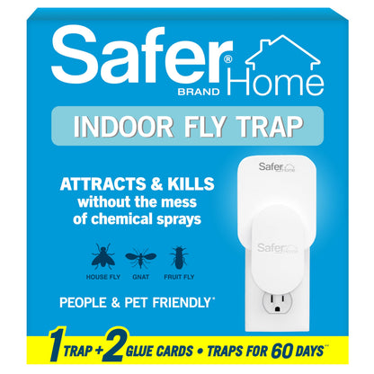 Safer Home SH502 Indoor Plug-in Fly Trap for Flies, Fruit Flies, Moths, Gnats, and Other Flying Insects – 400 Sq Ft of Protection