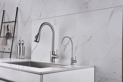 Apaix Drinking Water Faucet Brushed Stainless Steel, Kitchen Water Purifier Faucet Brushed Nickel for Non-Air Gap Reverse Osmosis Water Filtration System