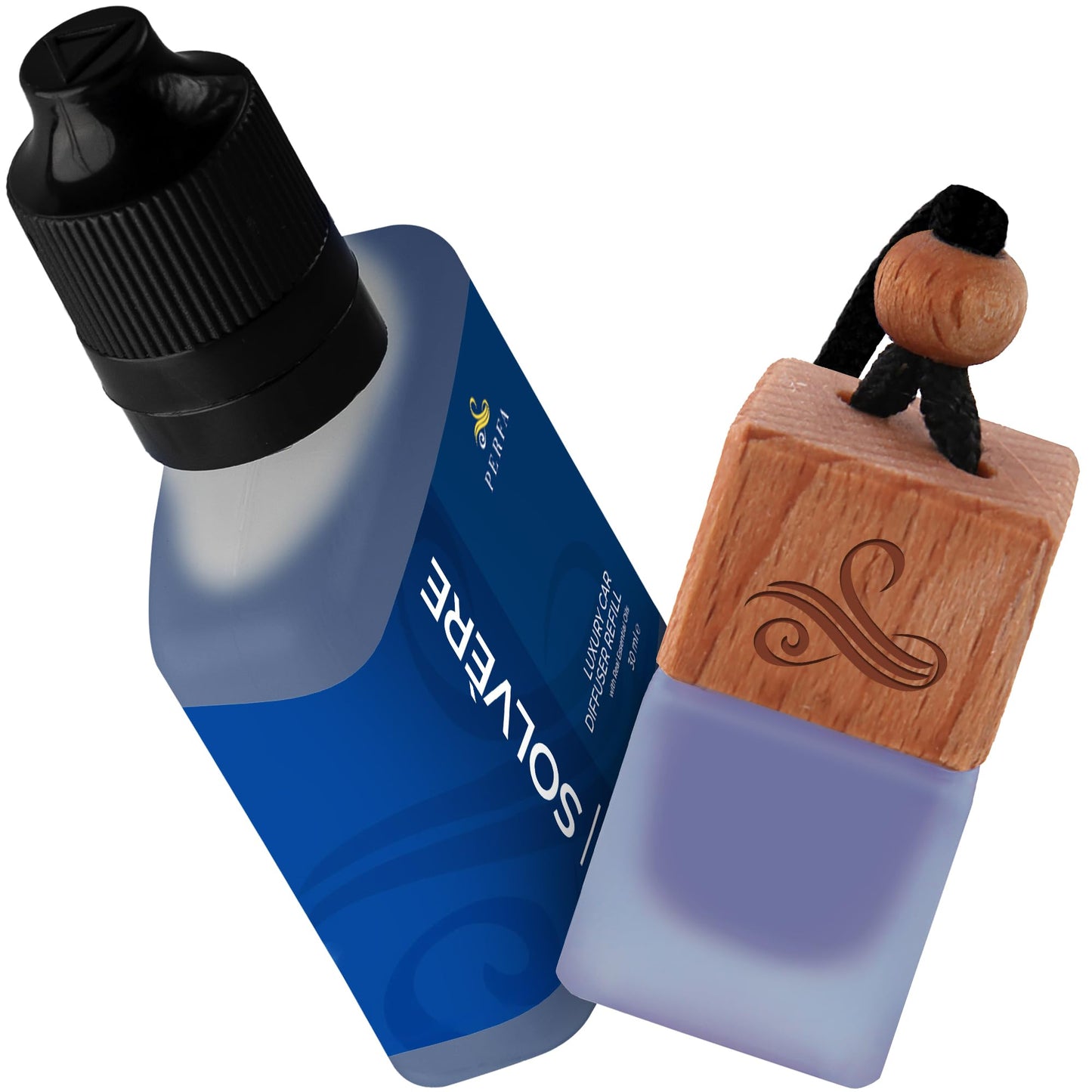 Solvère Gift Set with Refill Bottle | Car Scents Air Freshener Fragrance | Strong Automotive Perfume Air Freshener | Odour Eliminating Car Air Fresheners by Perfa