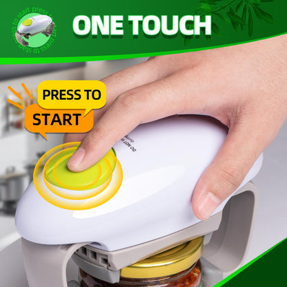 YUET Electric Jar Opener - Portable, Strong, and Hands-Free Automatic Opener for New Sealed Jars - Kitchen Gadget Tool with Large Push Button and Sharp Edge-Free Design (White)