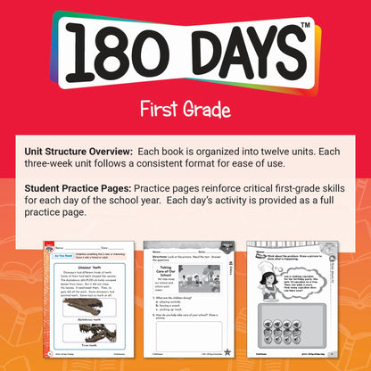 180 Days™: Math for First Grade: Practice, Assess, Diagnose
