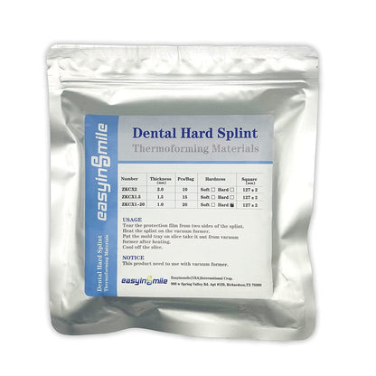 Dental Hard Splint, Thermoforming Materials for Vacuum Forming Machine 5''x 5'' (1.0MM-20PCS)