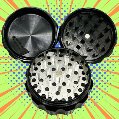 3 Inch herb grinder / 3 layer spice grinder - portable size allows for you to easily grind your herbs at home or on the go. Black Grinder is Aluminum Alloy (Black, 3 Inches) (NO Screen Catcher)