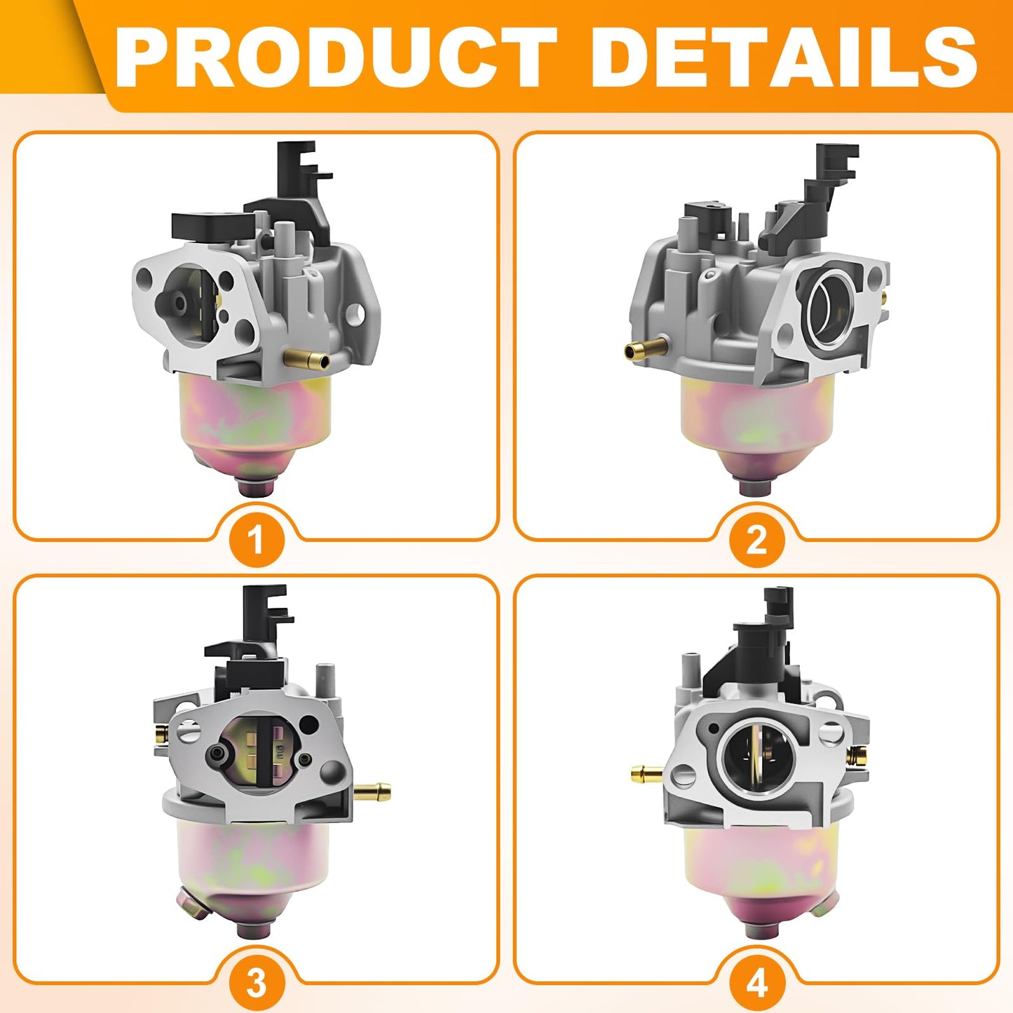 Triumilynn 196cc Carburetor for Champion Power Equipment 3500 4000 3000 Watt, 6.5 HP OHV Engine Carburateur, 46561 46558 46539 46551 46555 40026 46514 45633, 196cc Carburateur