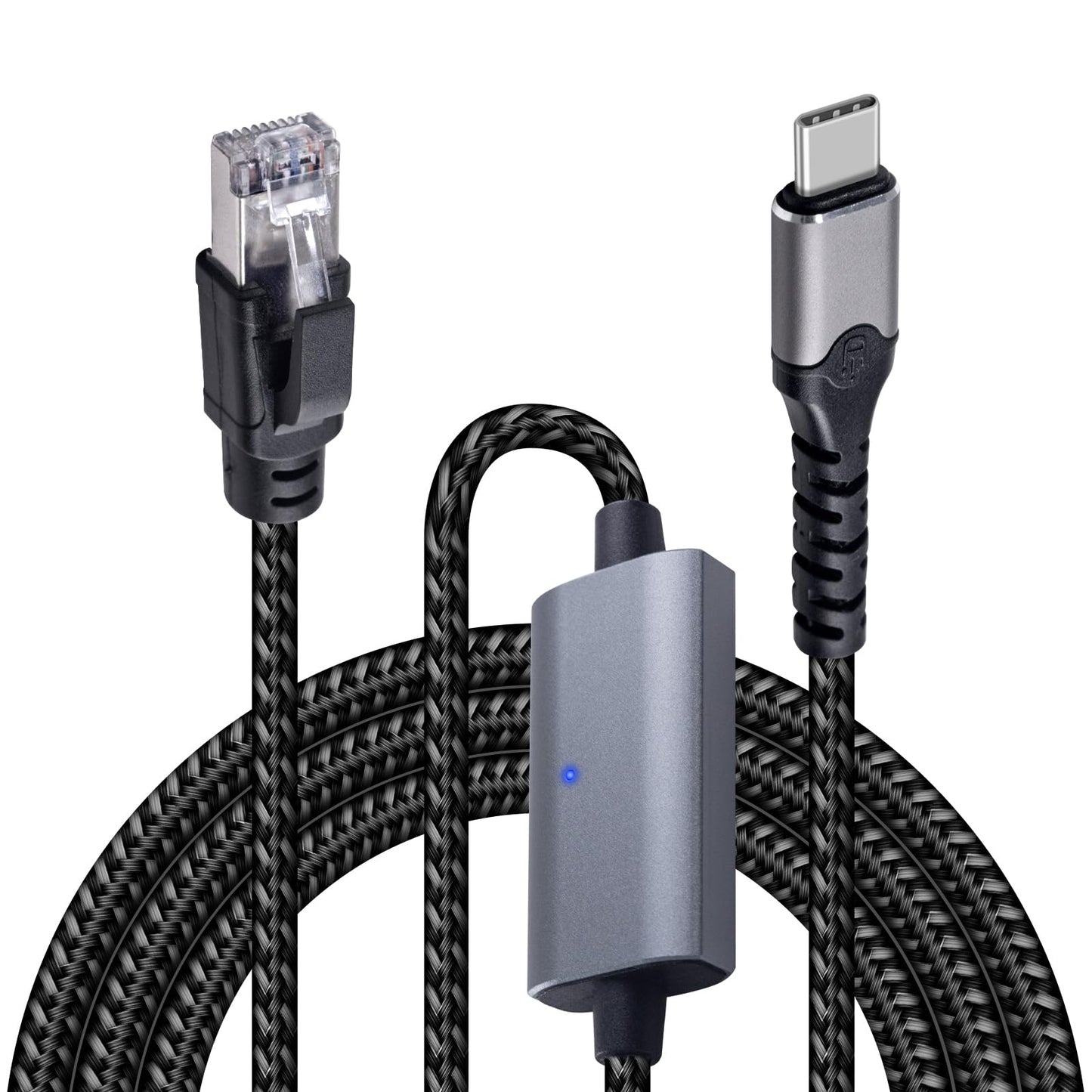 Duttek USB C to Ethernet Cable 6.6FT/2M, USB C to RJ45 Cord, Directly Connected, Gigabit LAN Network Compatible with Thunderbolt 3/4, MacBook Pro/Air, iPad Pro, iPhone 15 Series, Phone, Laptop, PC