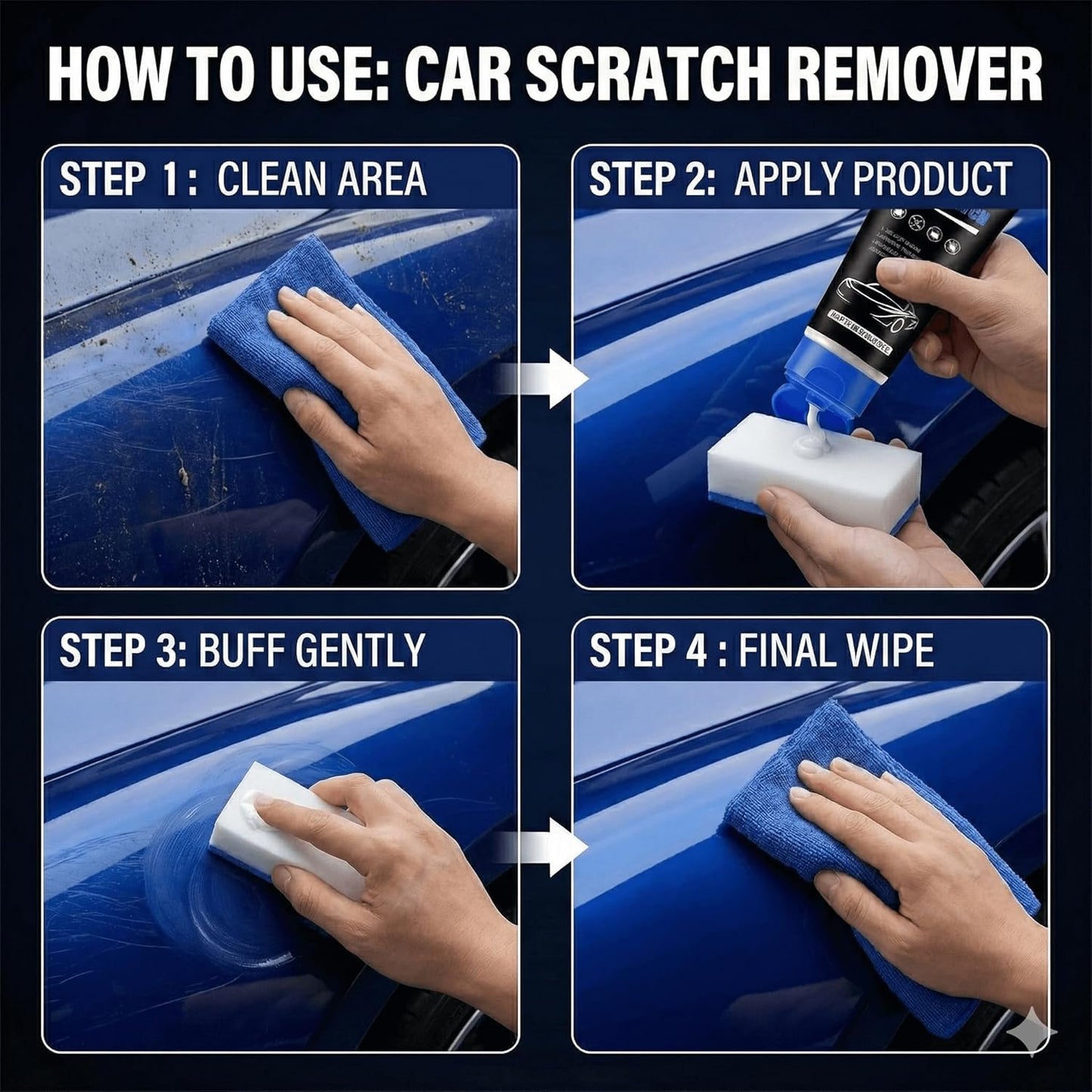 2026 New Upgraded Erase Car Scratch Remover for Deep Scratches, Car Paint Scratch Remover for Vehicles, Car Scratch Repair Kit, Cars Paint Scratch Repair（1PCS