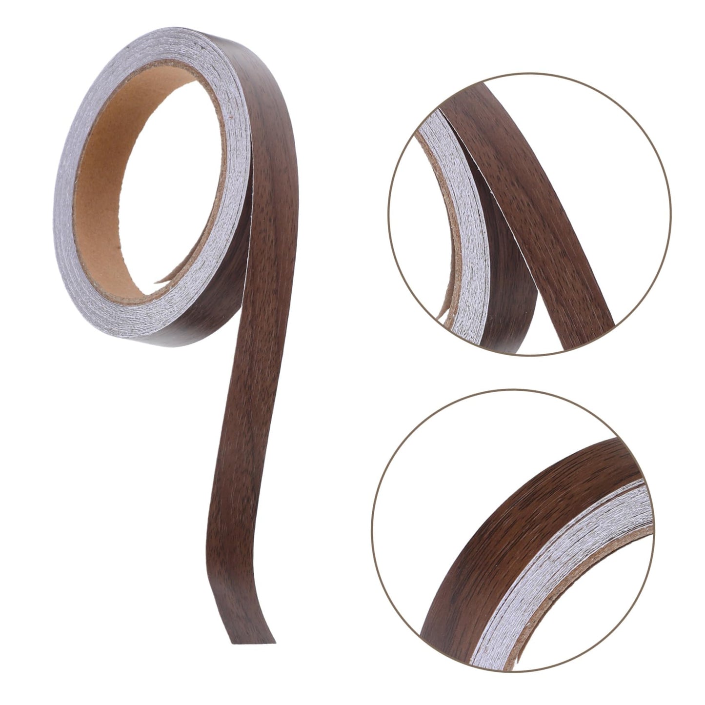 DOITOOL 2 Rolls Wood Grain Adhesive Tape for Cabinet Door Trim Furniture Repair Versatile Edge Banding for