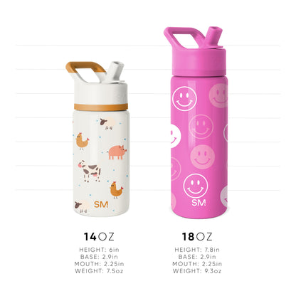 Simple Modern Kids Water Bottle with Straw | Insulated Stainless Steel Reusable Tumbler for School, Girls, Boys | Summit Collection | 14oz | Under The Sea