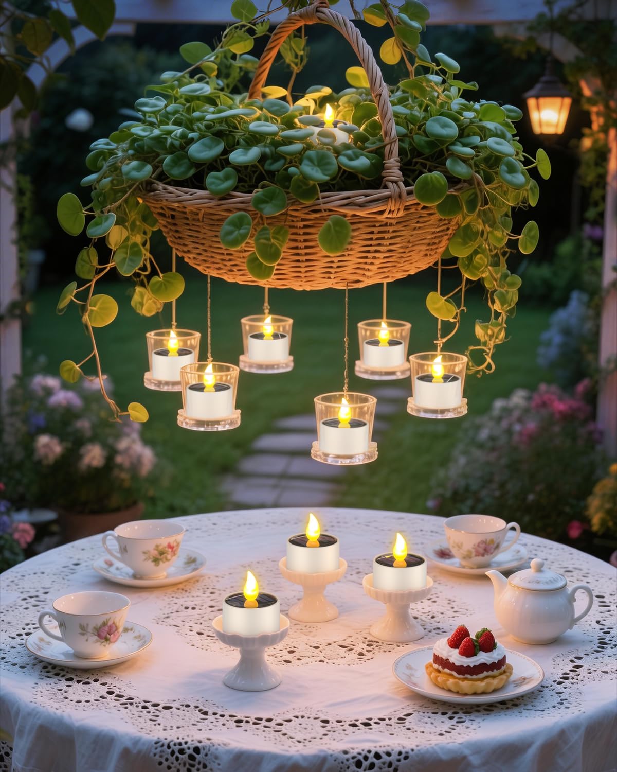 SoulBay 6pcs Solar Power Tea Lights Outdoor Candle Flameless Flicker IP65 Waterproof Rechargeable LED Candles with Dusk to Dawn Sensor for Lantern Garden Camping Party Home Decorations, 2.3" x 2"