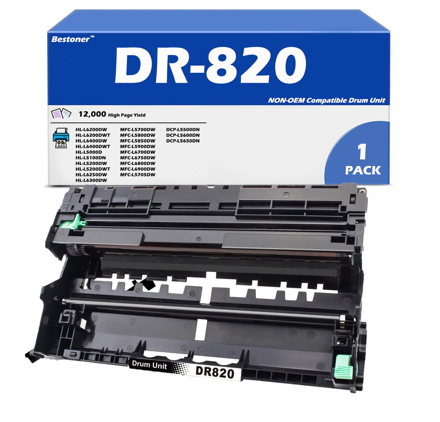 Compatible Replacement for DR-820 Drum Unit Use with TN-850 TN-880 HL-L5000D HL-L5200DW HL-L6200DW HL-L6200DWT HL-L6400DW MFC-L5700DW MFC-L5800DW MFC-L5900DW MFC-L6700DW MFC-L6900DW
