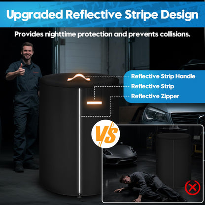 Tire Covers for Storage, Upgrade Tire Storage Bag with Reflective Stripe, Winter Tire Cover Waterproof Dust-Proof Outdoor Indoor with Zipper, Concealed Air Vent, Fit 30 Inch Tires in Diameter