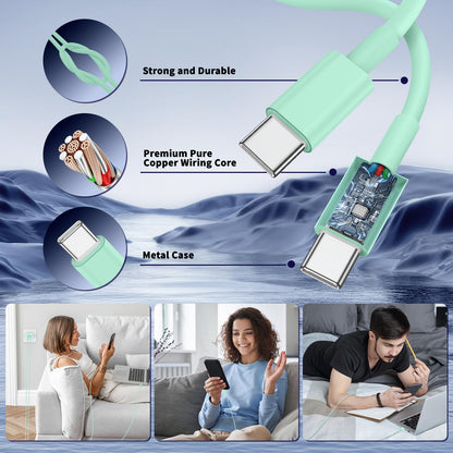 QZIIW i Phone 16 15 Charger Fast Charging, 45W Dual Port USB C Fast Charger Block & Extra Long 60W 3FT+ 6 FT USB C Cable - PD Quick Adapter 3.0 for i Phone 16 15 Pro Max/16 15Pro/16 15 Plus.Samsung