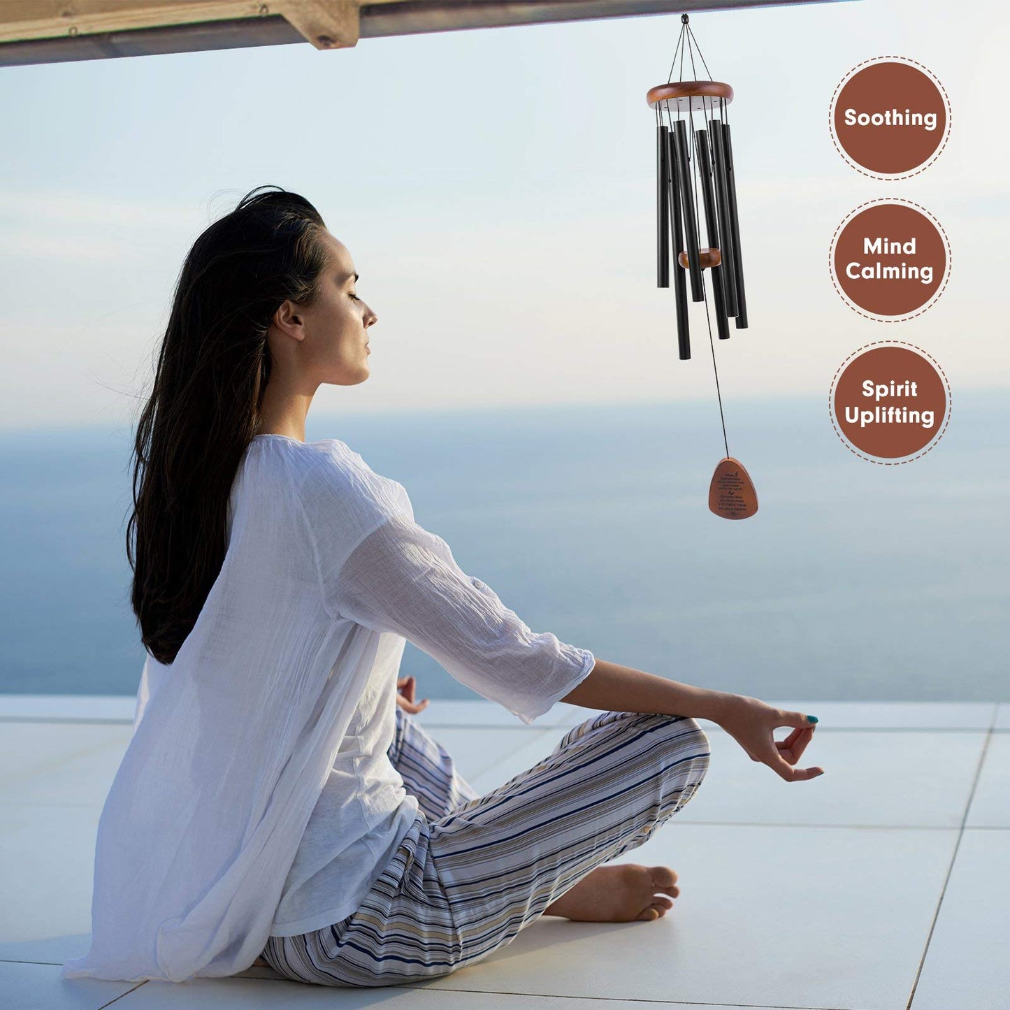 YOUNTASY Sympathy Wind Chimes, Memorial Wind Chimes for Loss of a Loved One Prime, Bereavement/Memorial Gifts/Sympathy Gift in Memory of Loved One Loss of Mother Father Condolence Remembrance 32 Inch
