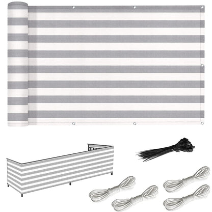 Balcony Privacy Screen, 3.0FT x 19.7FT Fence Privacy Screen UV-Resistant Apartments Railing Fence Shield Cover, Weather Resistant Outdoor Patio Deck Privacy Panels Porch