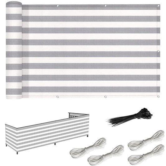 Balcony Privacy Screen, 3.0FT x 19.7FT Fence Privacy Screen UV-Resistant Apartments Railing Fence Shield Cover, Weather Resistant Outdoor Patio Deck Privacy Panels Porch