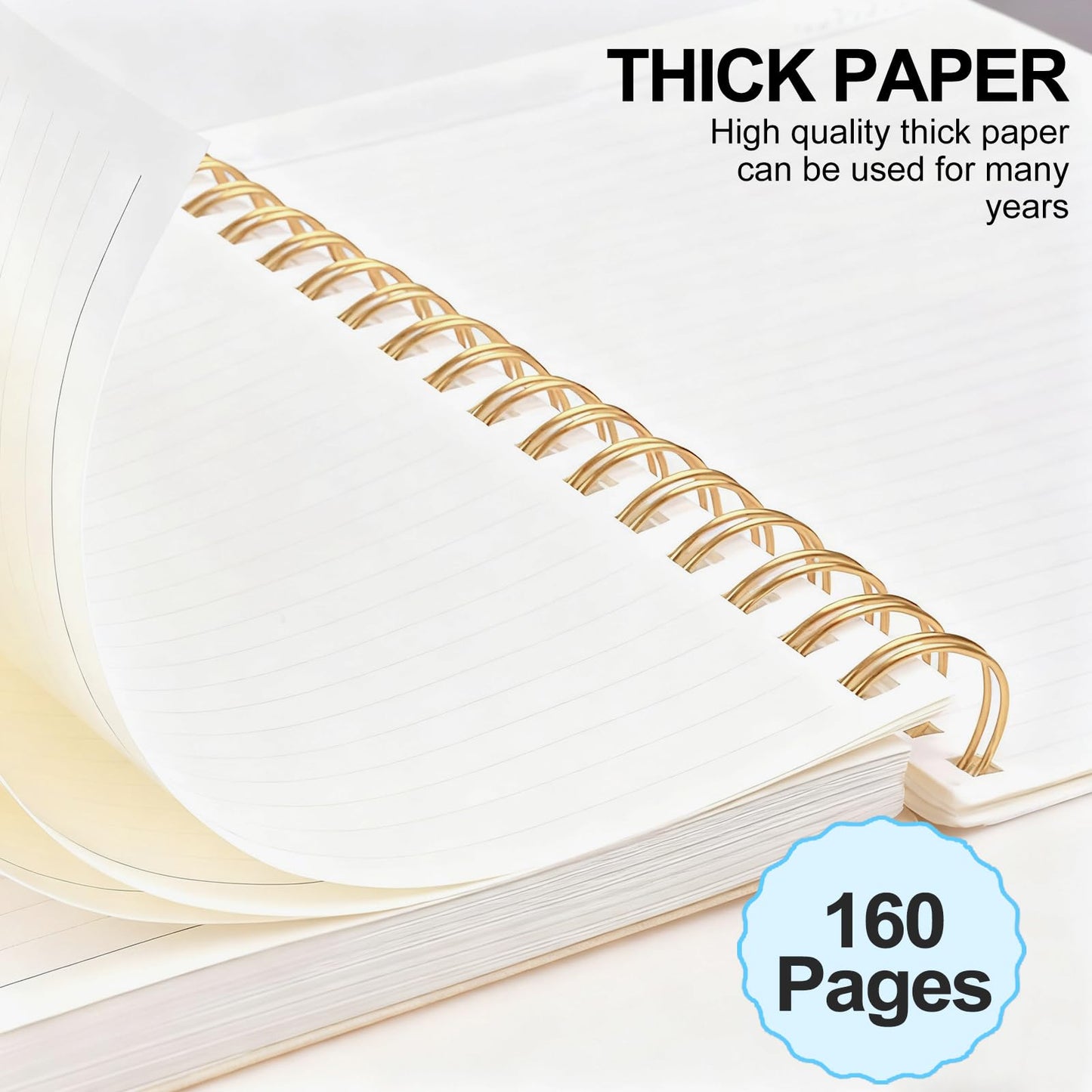 4 PCS Women's Aesthetic Spiral Notebook, 640 Pages Hardcover College Straight Line Horizontal Line Journal, Cute Journaling Notebook, Men's and Women's Note Books, 4 Colors