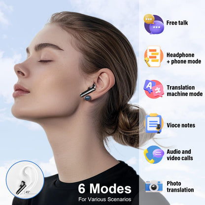 Ai Translation Earbuds Real Time, 3-in-1 Buletooth 5.4 Translator Earbuds with 5 Translation Modes/164 Languages/No Subscription Required, 48H Headphones Translator for Travel/Business/Leaning