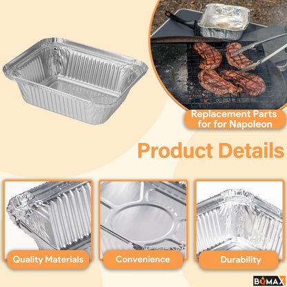 BBQ Grill Drip Pan Liners for Napoleon BBQ Parts Prestige 500, Grill Drip Pan Liners for Napoleon Prestige and Rogue Series Parts, Aluminum Grease Pan Liners for Napoleon BBQ Accessories