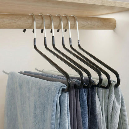 GZQXHOME 20 Pack Open Ended Pants Hangers with Non Slip Design,Suitable for Trousers,Jeans,Towels for Closet Space Saving,Durable Metal Material with Rubber Coating (Black)