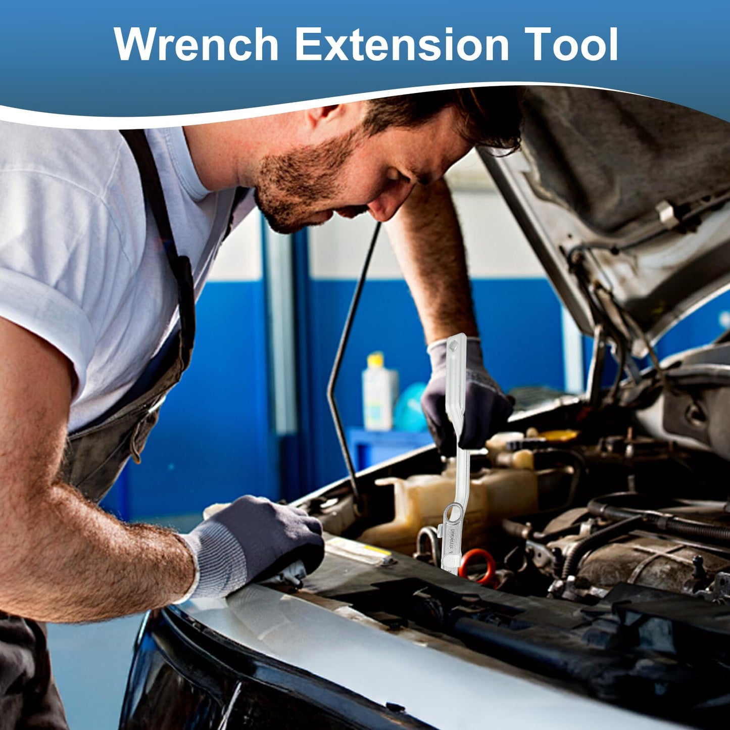 Wrench Extender Tool Open End Wrench Extender with Adapter for 1/2 Inch Drive Breaker Bars and 21mm Hex Drive, Universal Wrench Extension Tool for Hard to Reach Areas