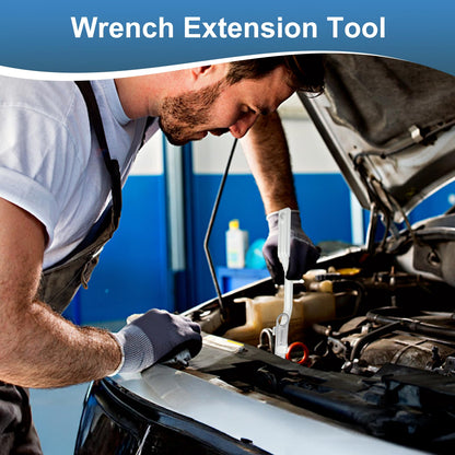 Wrench Extender Tool Open End Wrench Extender with Adapter for 1/2 Inch Drive Breaker Bars and 21mm Hex Drive, Universal Wrench Extension Tool for Hard to Reach Areas