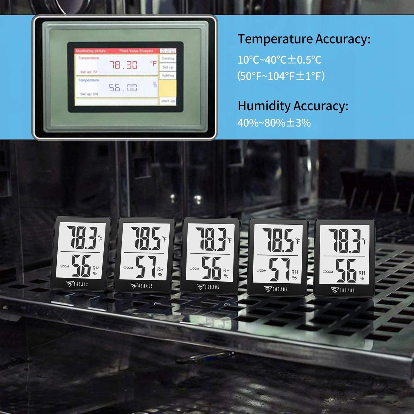 DOQAUS Digital Hygrometer [3 Pack], Indoor Thermometer, Room Thermometer and Humidity Meters with Accurate Temperature Humidity Monitor Gauge for House, Baby Room, Greenhouse, Home, Gifts