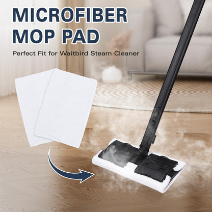 Waitbird 6 Pack Microfiber Mop Pads and 3 Pack Ironing Cloths Set Replacement, Compatible Steam Cleaner STC-EU168, Washable and Reusable