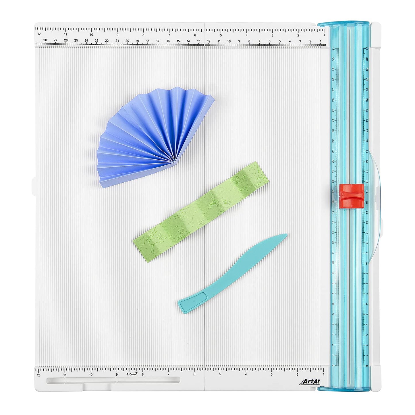 ArtAt 12"x12" Paper Trimmer & Scoring Board - Precise Cutting & Scoring Tool for DIY Crafts, Cards, Envelopes, Scrapbooking & More