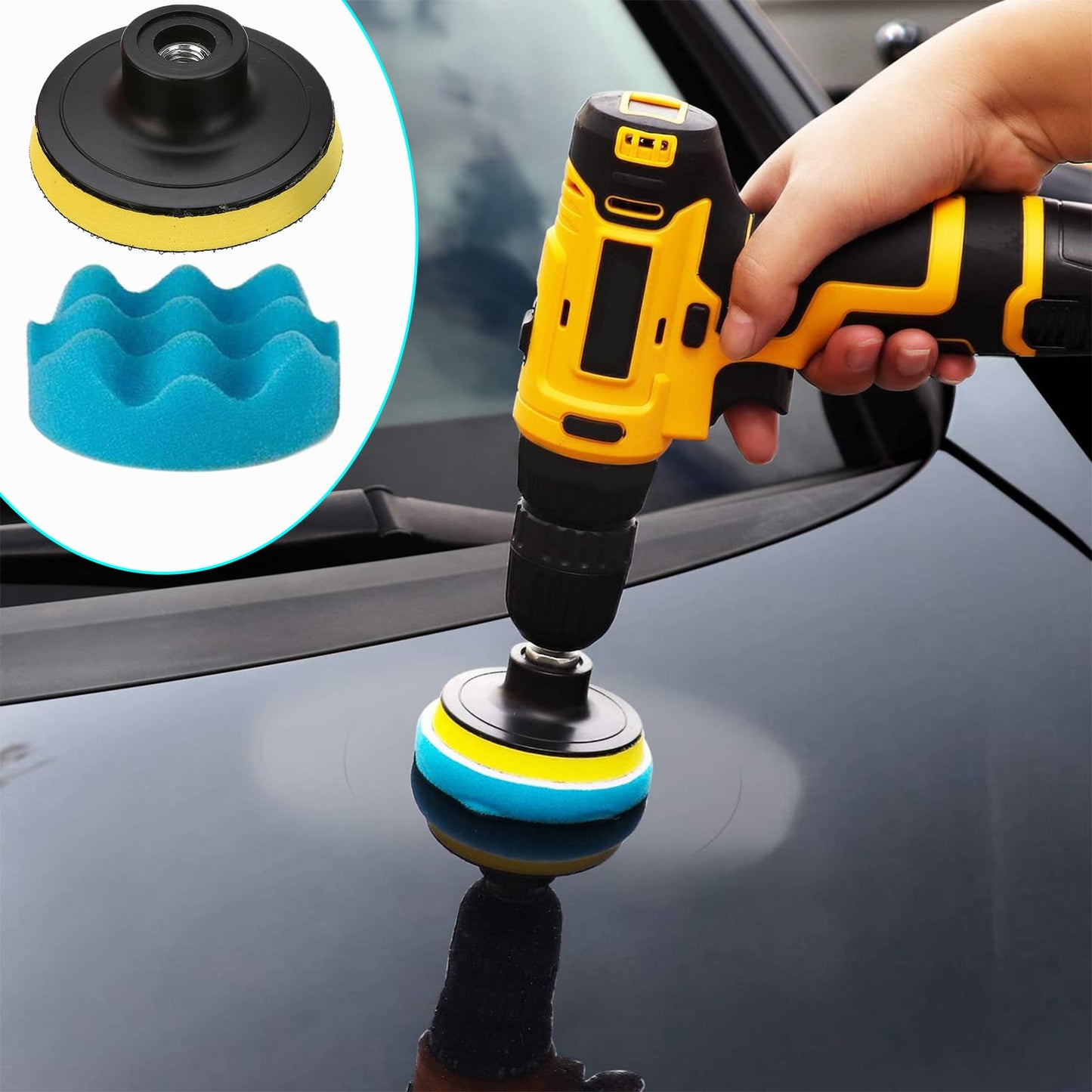 Polishing Pads 3 inch Buffing Pad, Car Drill Polishing Kit for Car Polisher Sanding Waxing, 31 Pack