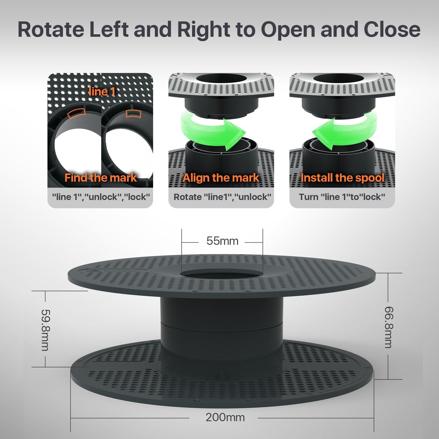 Detachable Filament Tray, Reusable High Strength & Heat Resistant Filament Spool Holder, Durable & Easy to Use, Fit for Most 1.75mm 3D Printer Filaments PLA, ABS, PETG, TPU (Dark Gray, 1 Pack)