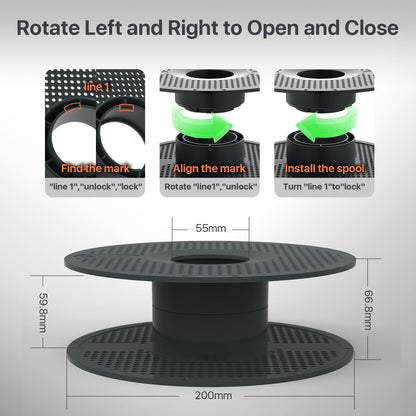 Detachable Filament Tray, Reusable High Strength & Heat Resistant Filament Spool Holder, Durable & Easy to Use, Fit for Most 1.75mm 3D Printer Filaments PLA, ABS, PETG, TPU (Dark Gray, 1 Pack)
