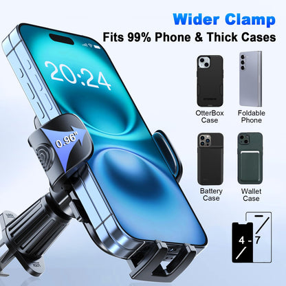 [2026 NEW] Car Phone Holder for Vertical/Horizontal Vent【Upgraded Metal Hook Clip】【Wider Clamp&Fit Thicker Case】Universal Cellphone Stand Car Mount Cradle for iPhone 17 Pro Max 16 15 14 13 Air Android