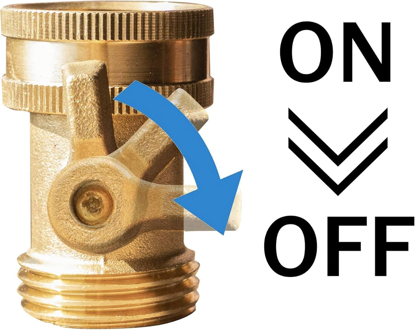 Xiny Tool Brass Garden Hose Shut Off Valve, Heavy Duty 3/4 Inch Solid Brass Garden Hose Shut Off Valve with 4 Extra Rubber Washers (4)