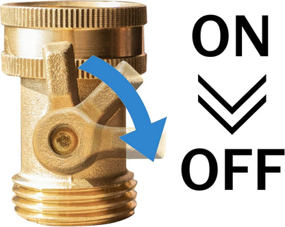 Xiny Tool Brass Garden Hose Shut Off Valve, Heavy Duty 3/4 Inch Solid Brass Garden Hose Shut Off Valve with 4 Extra Rubber Washers (4)